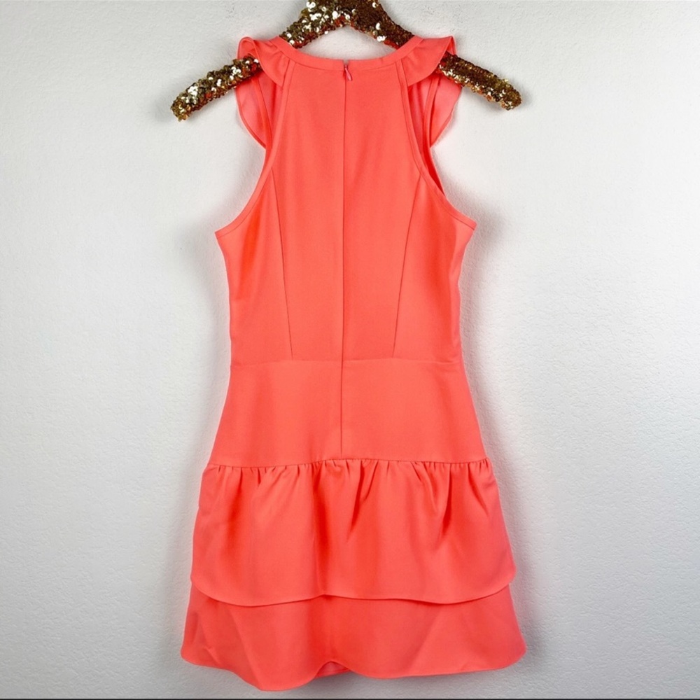 Maje • Neon Orange Ruffle Dress